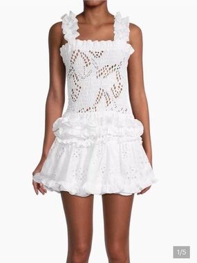 Waimari alfresco mini dress - eyelet lace sleeveless dress size medium
